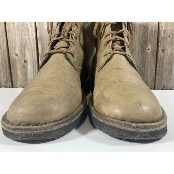 Clarks Originals Women's Maru Elsa Combat Boot Khaki Leather Shoe Size 9.5 - Picture 3 of 10